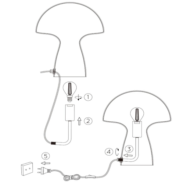Loftowa lampa stołowa Fungo szklany grzybek bursztynowy