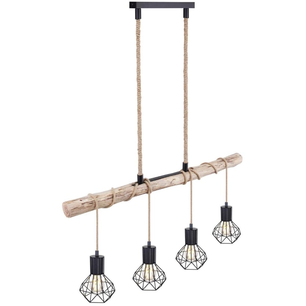 LAMPA wisząca PRISKA 54017-4HH Globo skandynawska OPRAWA belka ZWIS klatki brązowe czarne