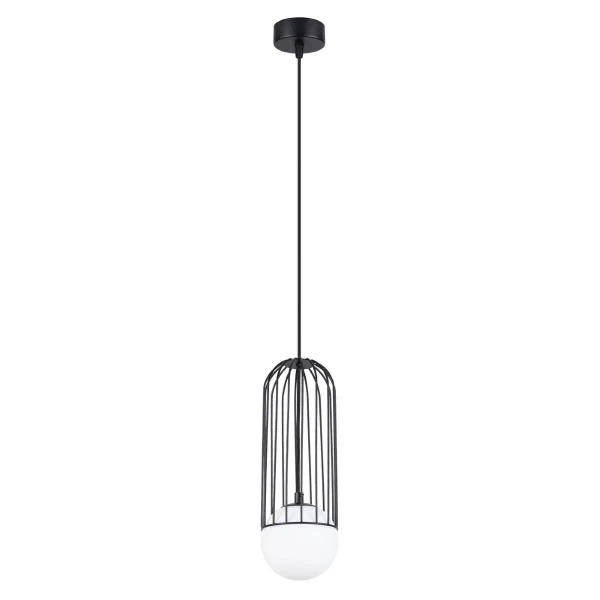 Lampa zwis Brina SL.1332 Sollux klatka bańka do salonu czarna