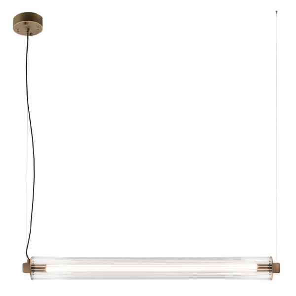 Liniowa ledowa lampa wisząca Merezi 4 5219 LED 30W 3000K mosiądz patyna