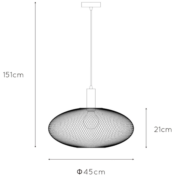 Druciana LAMPA wisząca MESH 21423/45/30 Lucide metalowa OPRAWA industrialny zwis czarny