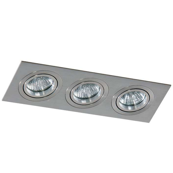 Sufitowa lampa wpust Caro AZ2441 prostokątna metalowa podtynkowa aluminiowa
