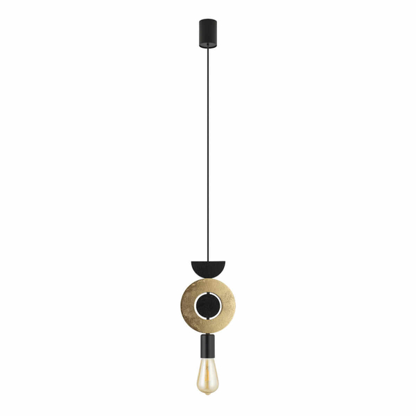Wisząca lampa Drops 11180 do salonu okręgi złota czarna