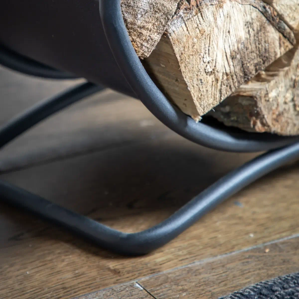 Metalowy stojak na drewno Bronte 5059413754784 do salonu czarny