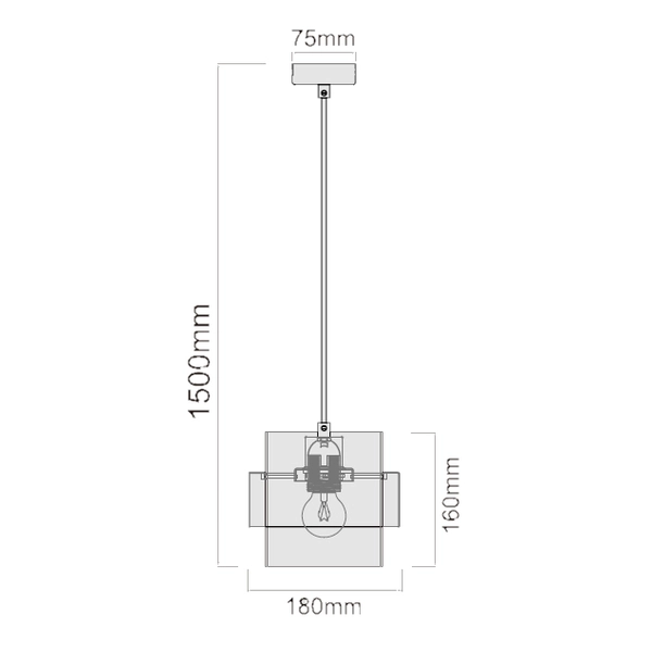 Lampa wisząca Miele LP-866/1P SM/GD Light Prestige nad stół przydymiona złota