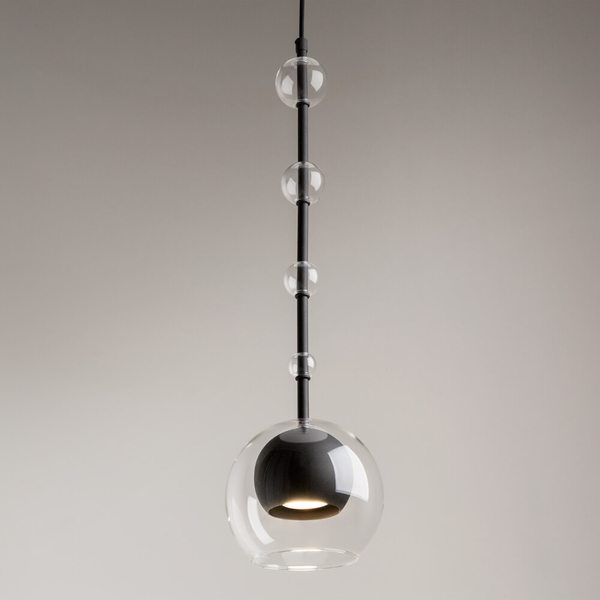 Lampa wisząca Ros MOD227PL-01B Maytoni bubbles czarna przezroczysta