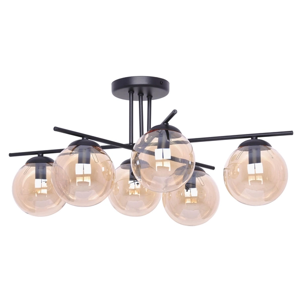 Molekułowa lampa sufitowa Delta K-5162 Kaja kule bursztynowe czarne