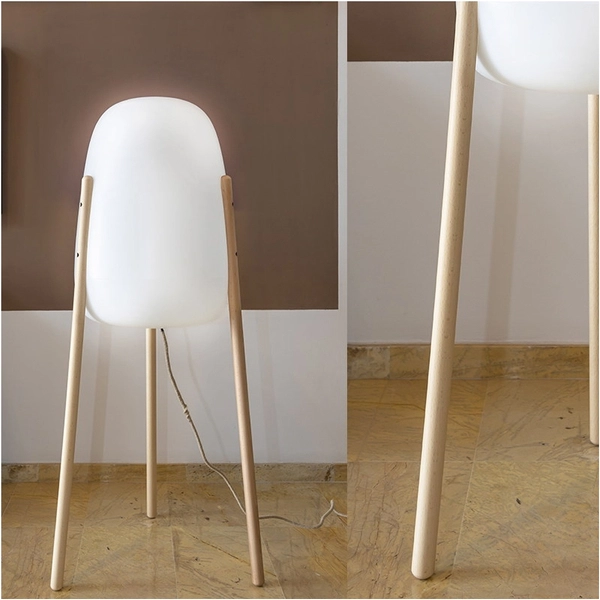 Lampa do ogrodu Rocket LUMRCK145INOUTNW drewno biała