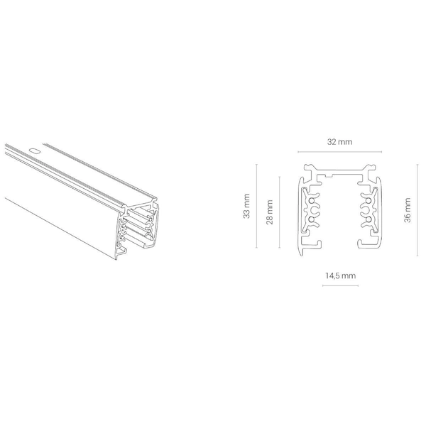 Szynoprzewód sufitowy 2m COMMERCIAL TRACK LIGHTS SYSTEM 8716 Nowodvorski 3-fazowa natynkowa listwa 230V czarna