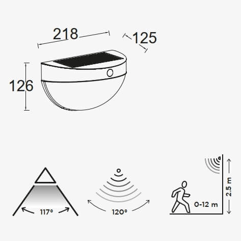 Kinkiet z czujnikiem ruchu BUBBLE 6908701001 IP44 LED 2,3W 4000K srebrny