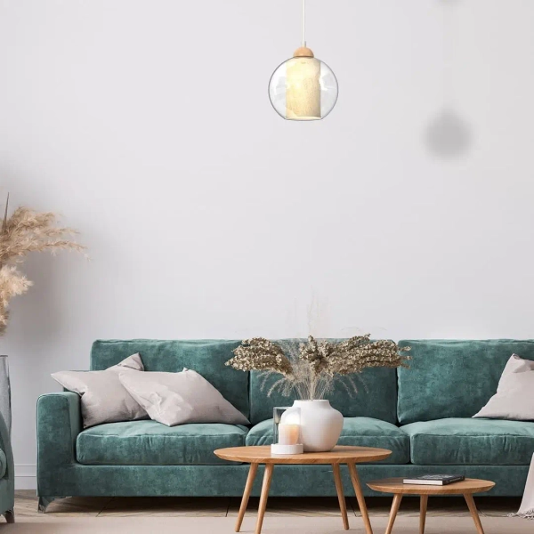 Skandynawska lampa wisząca TELA MLP7955 do kuchni biała drewniana