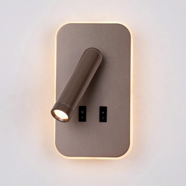 Ruchoma ścienna lampa Doria WL-83957-1-CF LED 8W 3000K do sypialni kawowy