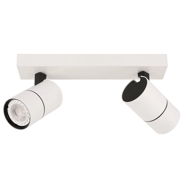 Plafon LAMPA sufitowa LACONI SPL-2813-2B-WH Italux metalowa OPRAWA regulowane reflektorki na listwie białe czarne