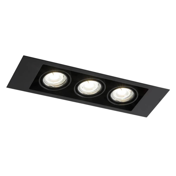 Spot LAMPA sufitowa EBINO 3307 Shilo podtynkowa OPRAWA metalowy wpust prostokątny czarny