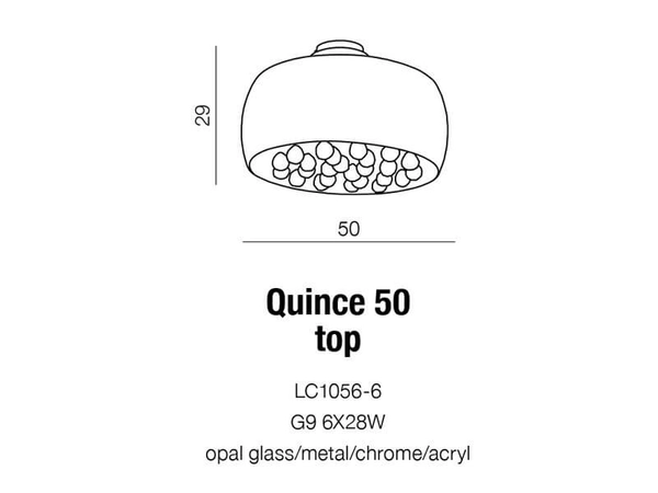 Wisząca lampa salonowa Quince do salonu biała crystals