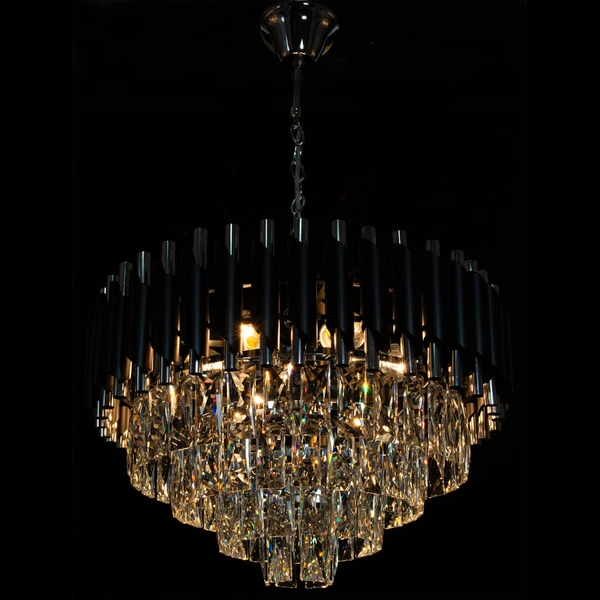 Żyrandol z kryształami Toledo 6260/6 8C BL pałacowy czarny