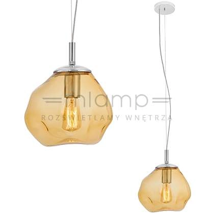 LAMPA wisząca AVIA S 10416115 Kaspa szklana OPRAWA zwis bursztynowy