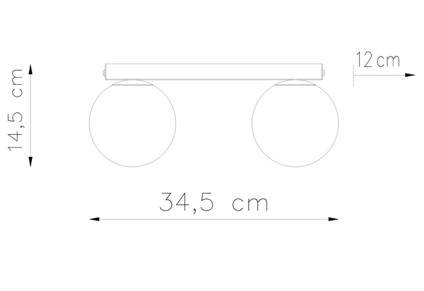 Przysufitowa lampa listwa Yoli SL.1147 Sollux do kuchni kule biała