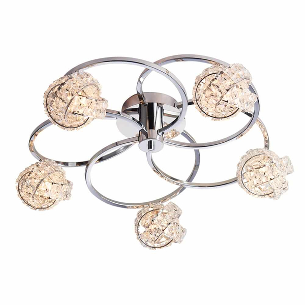 Kryształowa lampa sufitowa Talia 76595 Endon metal szkło transparentny chrom