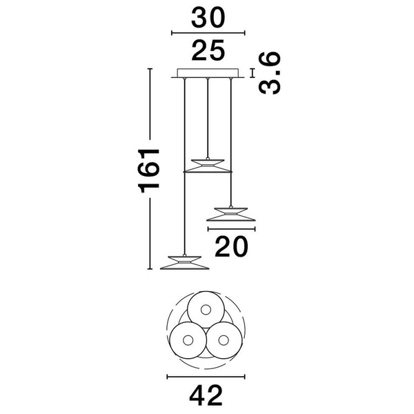 Kaskadowa lampa wisząca GUANAY LE44742 LED 14W 3000K czarna złota