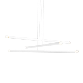 Lampa wisząca biała Tubo 1072K Aldex 6-punktowy metalowy zwis nad stół