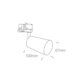 Sufitowa lampa regulowana do szyny 3-fazowej AURA MYL.00068 tuba biały