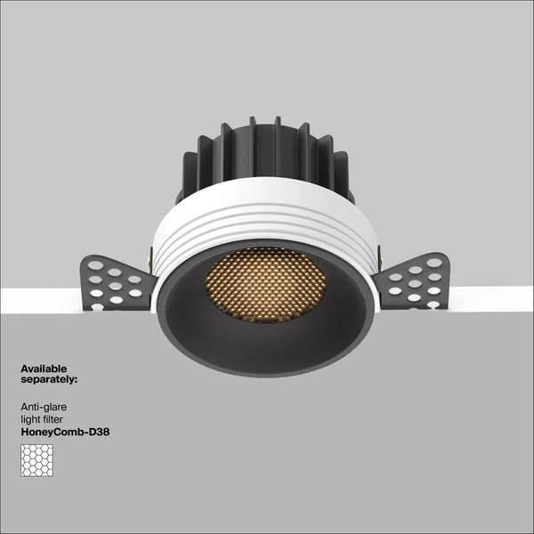 Lampa podtynkowa Round DL058-12W3K-TRS-B LED 12W 3000K do jadalni czarna