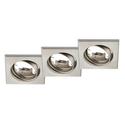 Trzy wpuszczane lampy kwadratowe JURA 650000307 sufitowe nikiel