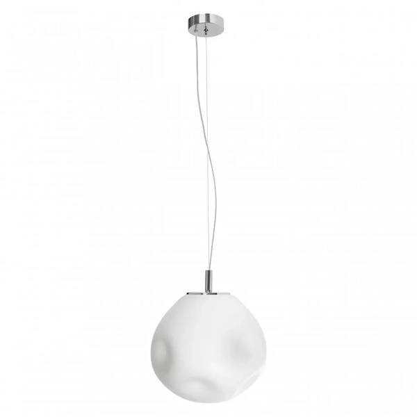 Zwisająca lampa nad stół Cloe 11066103 Kaspa do salonu biała chrom