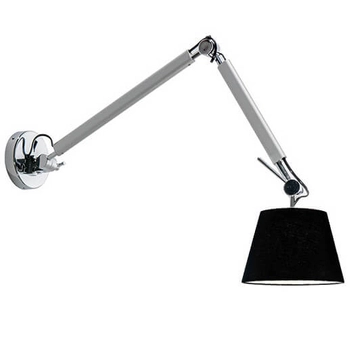 Abażurowy kinkiet nowoczesny Zyta salonowy czarny aluminium