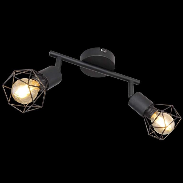 Industrialna LAMPA sufitowa XARA I 54802S-2 Globo druciana OPRAWA metalowy plafon reflektorki czarne