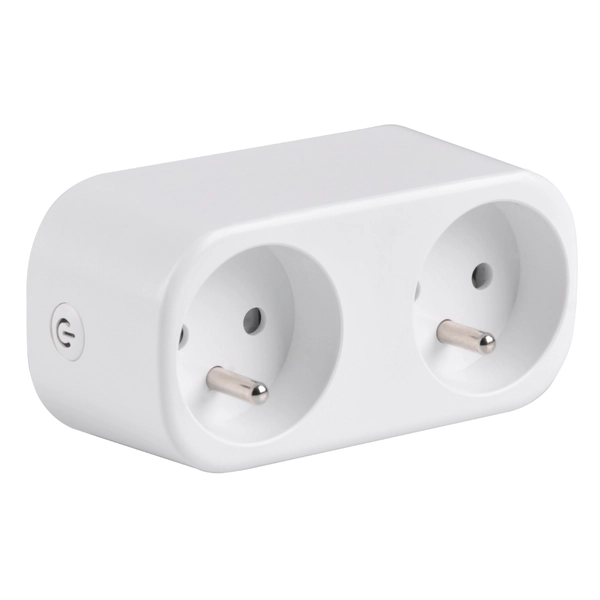 Podwójne gniazdko sterowane smartfonem 315922 Tuya Smart Wifi białe