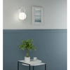 Metalowa lampa ścienna Koban KOD11000 kula ball szklana biała