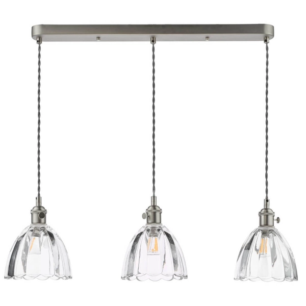 Lampa potrójna wisząca Hadano HAD3661-11 szklana chrom przezroczysty