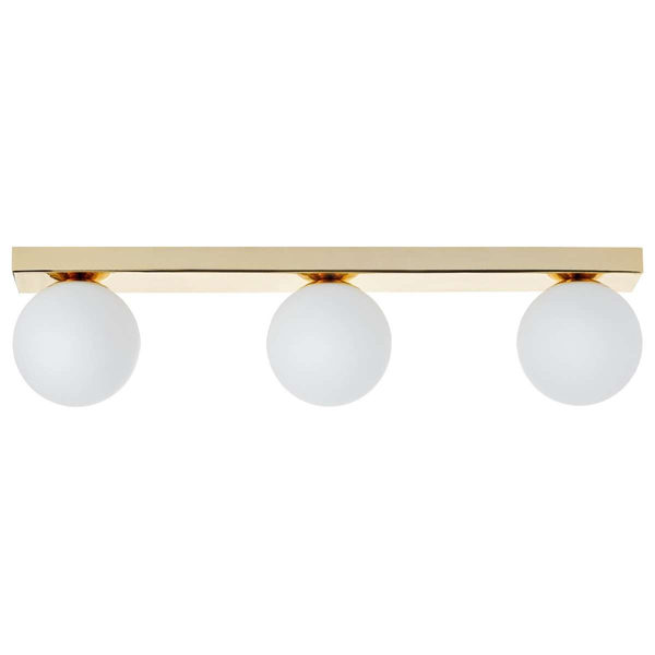 Plafon LAMPA sufitowa MIJA 10762305 Kaspa szklana OPRAWA na listwie kule balls modernistyczne złote białe