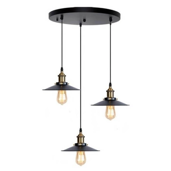 Kaskadowa lampa wisząca Retro ABR-LWRT-3xE27 Abruzzo czarna złota
