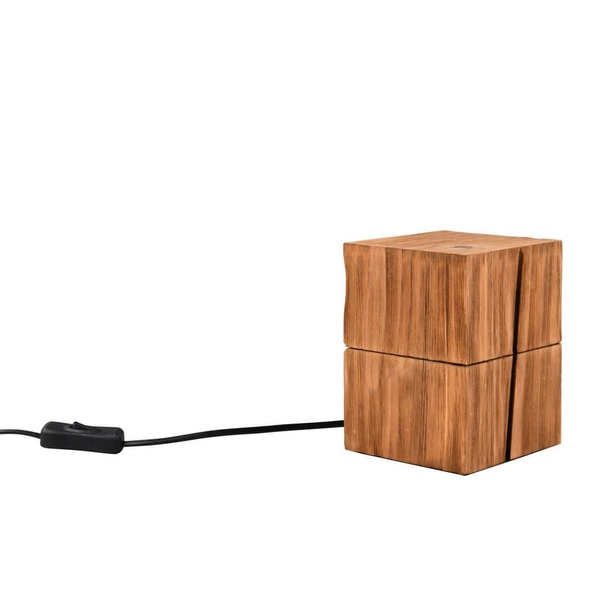 Drewniana lampa stołowa z włącznikiem Treasure 514110130 brązowa