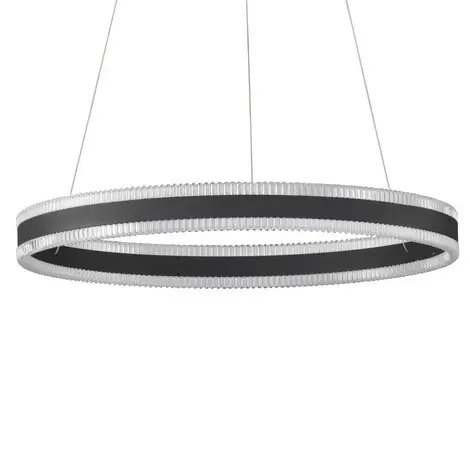Wisząca lampa pierścieniowa do salonu DONTERIO LE45400 LED 46W 3000K czarna
