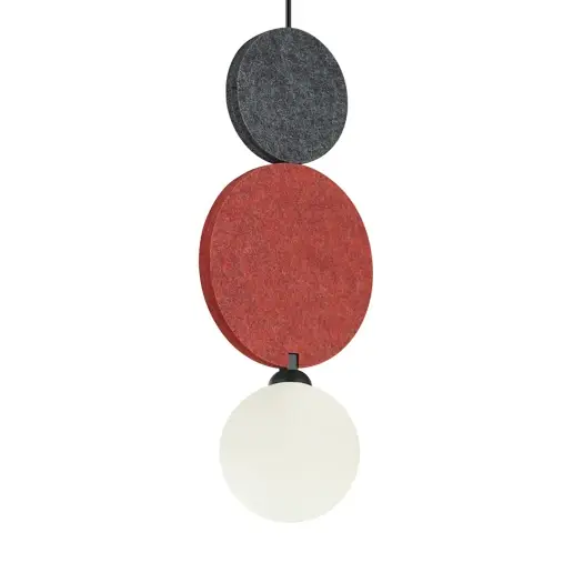 Filcowa lampa wisząca Andrea PND-59779A-1M-MLTI do sypialni szara czerwona