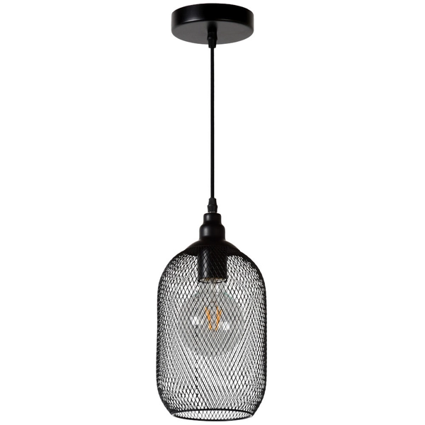 Loftowa LAMPA wisząca MESH 43404/15/30 Lucide druciana OPRAWA metalowy zwis czarny