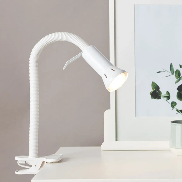 Zaciskowa lampa stołowa Flex 24705T05 z regulacją biała
