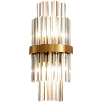 Glamour ścienna lampa Como CGCOMO55 kryształowy do sypialni złoty