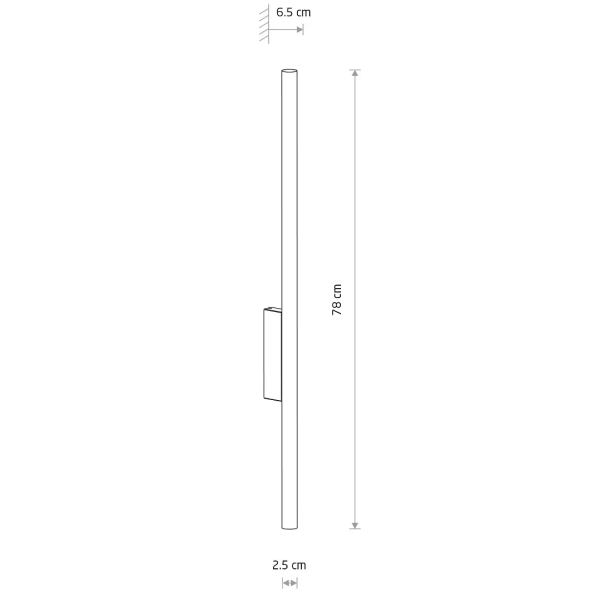 Podłużny ścienny kinkiet LASER 11812 belka do salonu czarny