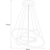 LAMPA wisząca K-8153 KAJA metalowa OPRAWA okrągły ZWIS pierścienie LED 113W 4000K rings złote