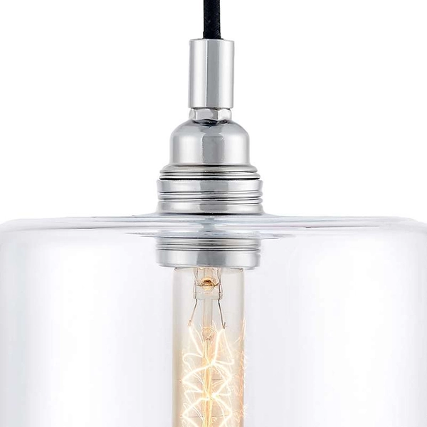 LAMPA wisząca LONGIS IV 10552109 Kaspa szklana OPRAWA zwis przezroczysty czarny