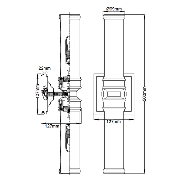 Kinkiet Payne FE-PAYNE2-BATH Feiss IP44 podwójny tuba biały chrom