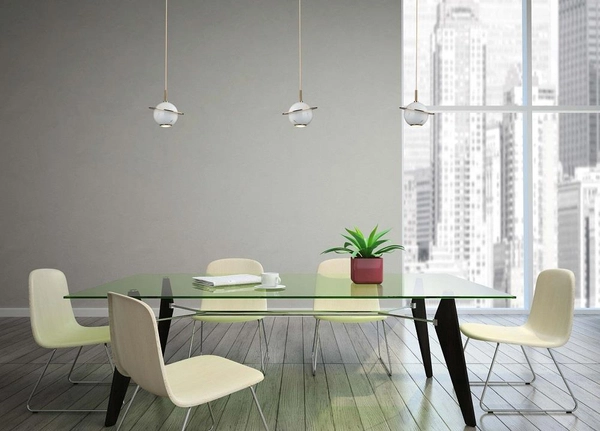 Lampa wisząca URANOS P0413 marmurowa LED 1,5W 3000K planeta biała złota