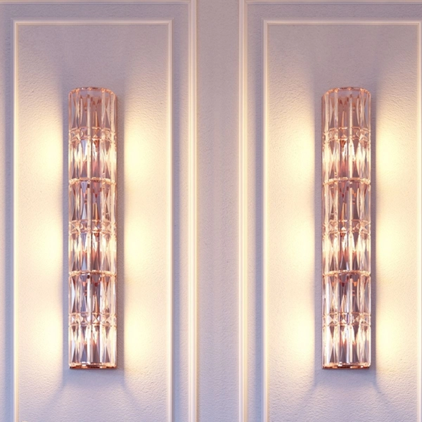 Kinkiet podłużny tuba Facet MOD094WL-03G Maytoni kryształowy złoty