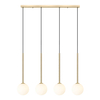 Metalowa lampa wisząca Arcturus P0574-04D-F7AA Zumaline kule biały złoty