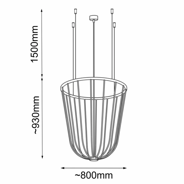 Wisząca lampa no. Moon 5142 Shilo druciana dekoracyjna platyna
